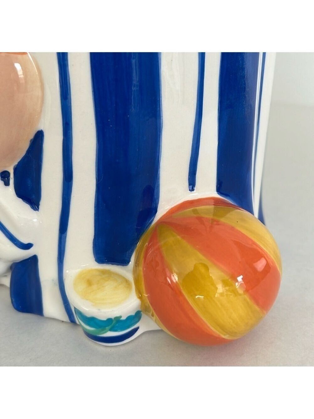 Vintage Enesco Daniel Dela Cruz Beach Cabana Cookie Jar Pool Party Summer Decor - Picture 10 of 16